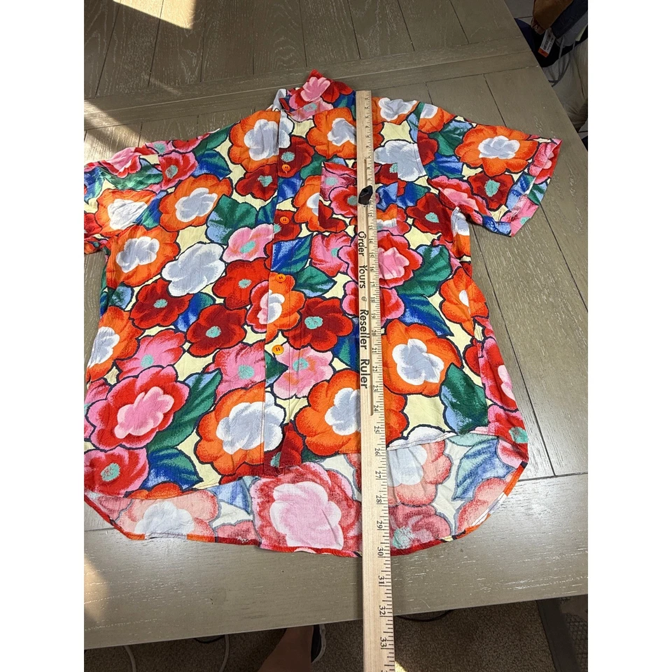 Jams World Floral Aloha Shirt Mens Large Multicolor Button Up Hawaiian Art - Image 2 of 4