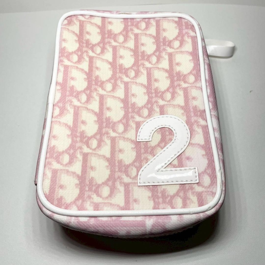 Christian Dior Pouch PVC Pink Trotter Logo Women's From Japan Authentic thumbnail 21