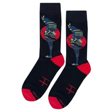 NWT Samurai Dress Socks Novelty Men 8-12 Black Crazy Fun Sockfly