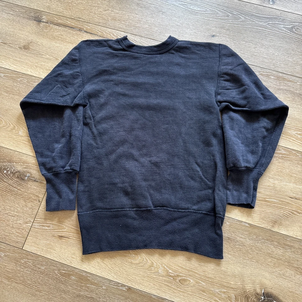 Moletom Vintage Masculino S Preto Único V Decote Redondo Fruit of the Loom Anos 50 Anos 60 Verdadeiro - Imagem 2 de 4