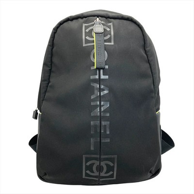 Chanel Backpack Logo Nylon Black Chanel Sport Ligne Nylon Backpack - Black Backpacks  main image 3