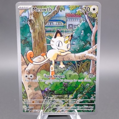 Meowth 106/094 Illustration Rare ME02: Phantasmal Flames Pokemon