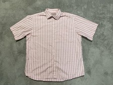 Thomas Pink Button Up Shirt Men 18/46cm Collared Short Sleeve Pink Preppy Casual