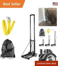 Durable Heavy Duty Folding Utility Cart - 55lbs Capacity with Bonus Bungee Cord