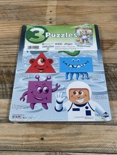 Playmonster 3 Mixed Puzzles 2019 Children  s 4-6 Pcs Shapes Vehicles Tiger Game