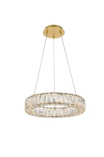 Elegant Lighting 3503D17 Monroe 18"W LED Crystal Ring Chandelier - Gold - Picture 11 of 12