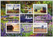 Eritrea 2002 CLAUDE MONET The Impressionists Paintings Sheet (5) Perforated MNH