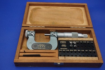 Brown & Sharpe 0-1 No. 210-1 Tesa Thread Pitch Microometer Machinist Tool USA