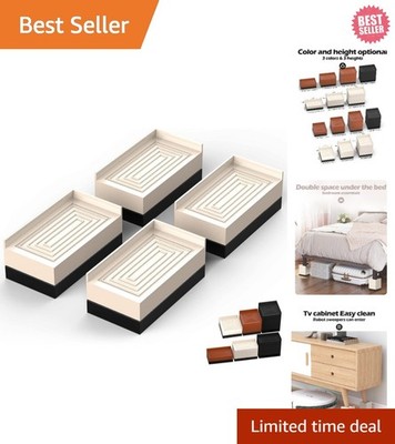 Non-Slip Shock-Absorbing Furniture Risers - Heavy Duty, 4 Pack for Versatile Use