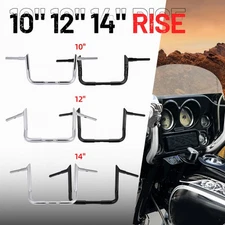 PRE-DRILLED 10" 12" 14" Meathook Bar Ape Hangers Handlebars for Harley FLHX FLHT