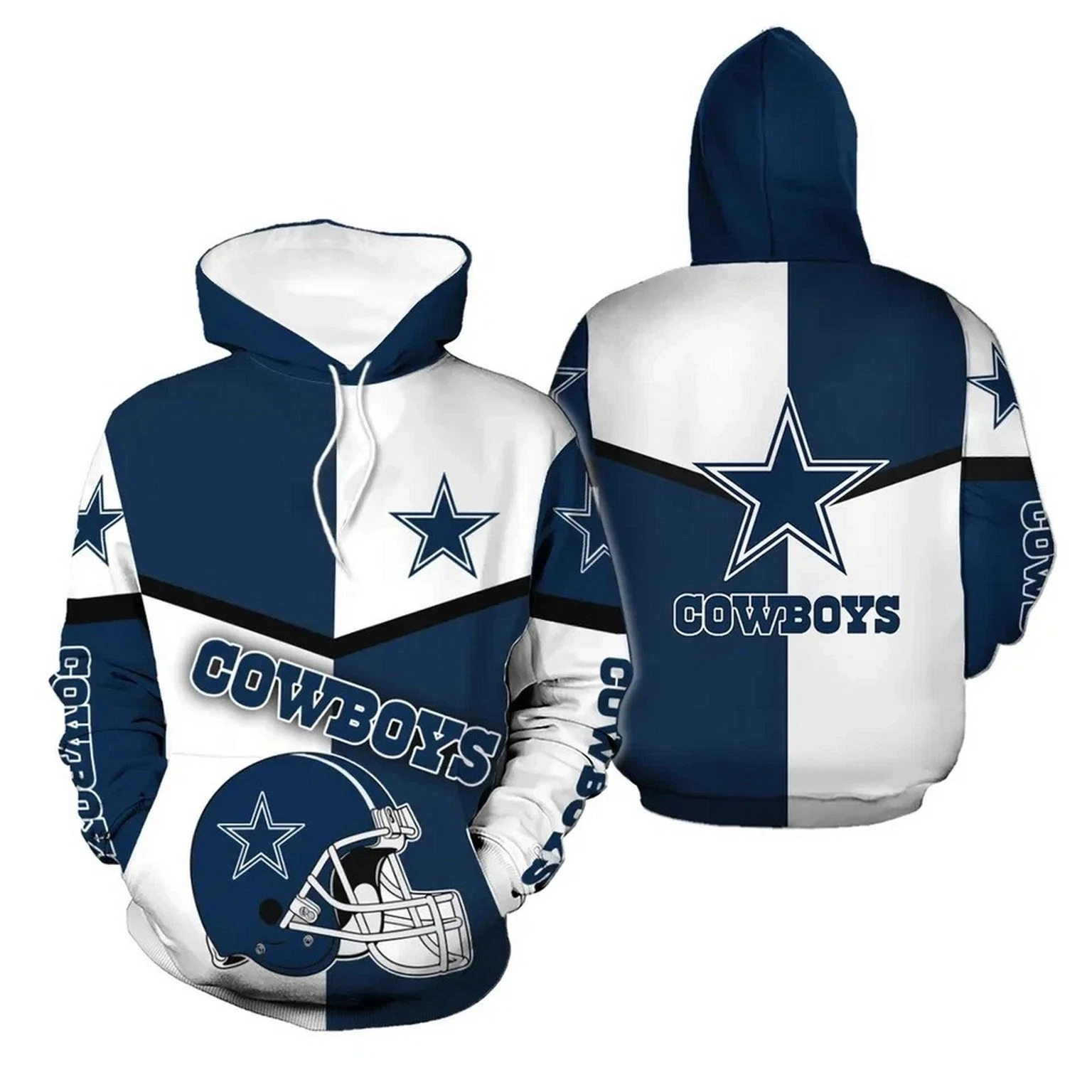 Cowboys Football Champion 3D Hoodies, unisex adults S-5XL Lightweight Hoodie