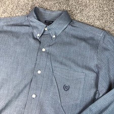 Chaps Easy Care Button Down Shirt Mens Size M Blue Long Sleeve Collared Pocket