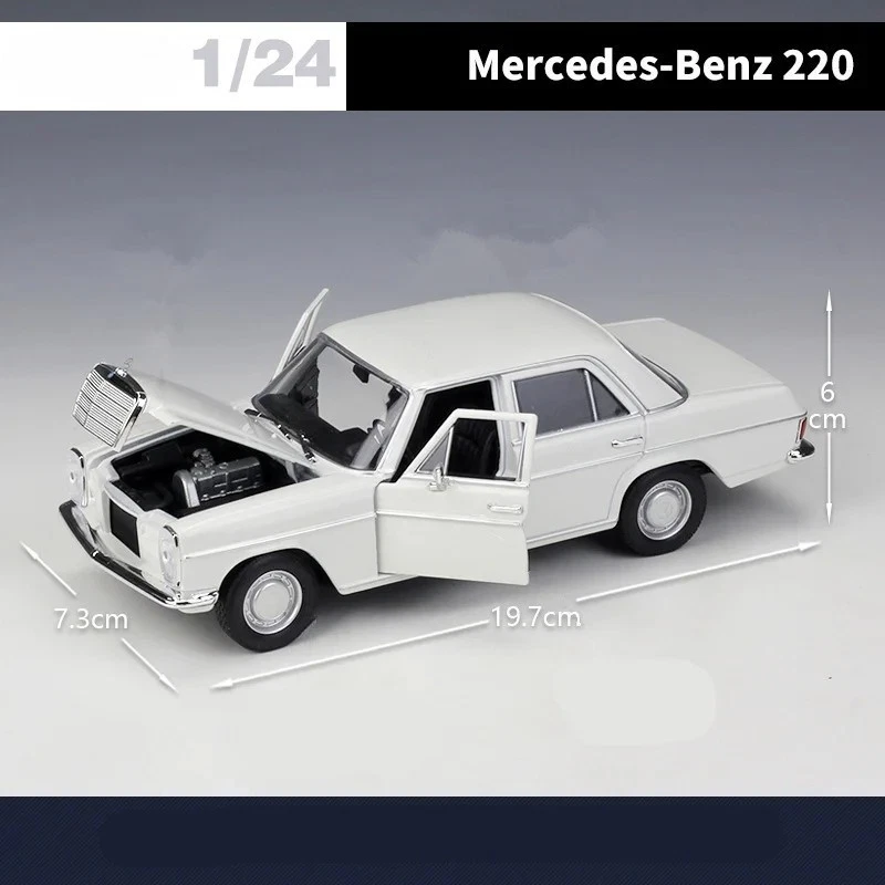 1:24 Scale Model for Mercedes Benz 220 S 1964 Classic Car Diecast Alloy Toy Gift - Image 4 of 4