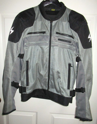 M Scorpion EXO motorcycle riding biker jacket full Armor Padding GRAY BLACK MINT