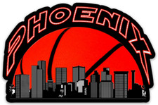 Phoenix Suns NBA City Scene Landscape w/ bright Orange Basketball Die-cut MAGNET