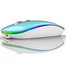 LED Wireless Silent Mouse G12 Slim Rechargeable 2.4G Portable USB Optical Com...