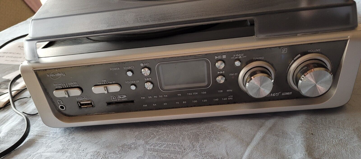 PLATINE DISQUE RADIO NUMERIQUE GRISE INOVALLEY MP3/WMA / USB/SD/ENCODE/ TURNTABLE