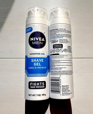 2x Nivea Men Shave Gel Sensitive Skin - Cools & Protects - 7 oz Each