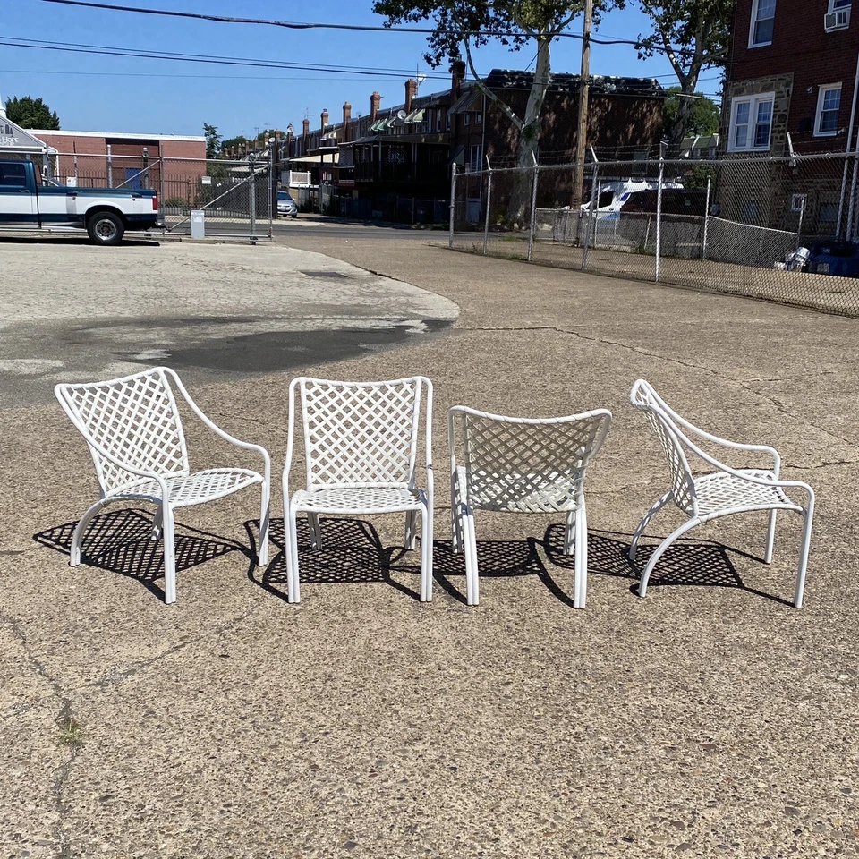 Silla y otomana Jordan Tamiami marrón con correa de vinilo de aluminio para piscina patio - 4 juegos Foto 3 de 4