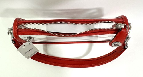 Coach Stadium Swinger Bag Clear with Red + Coach Dust Bag NWT - Picture 8 of 10