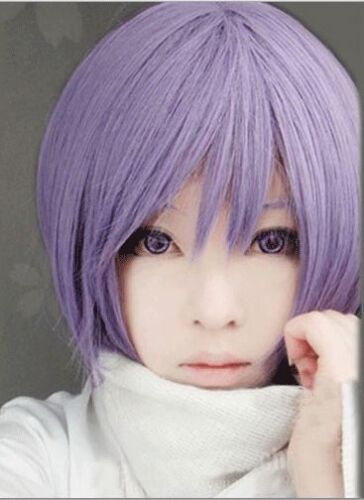 NEW Short Purple For Cosplay Suzumiya Haruhi Nagato Yuki Cosplay Wig+free cap - Picture 2 of 3