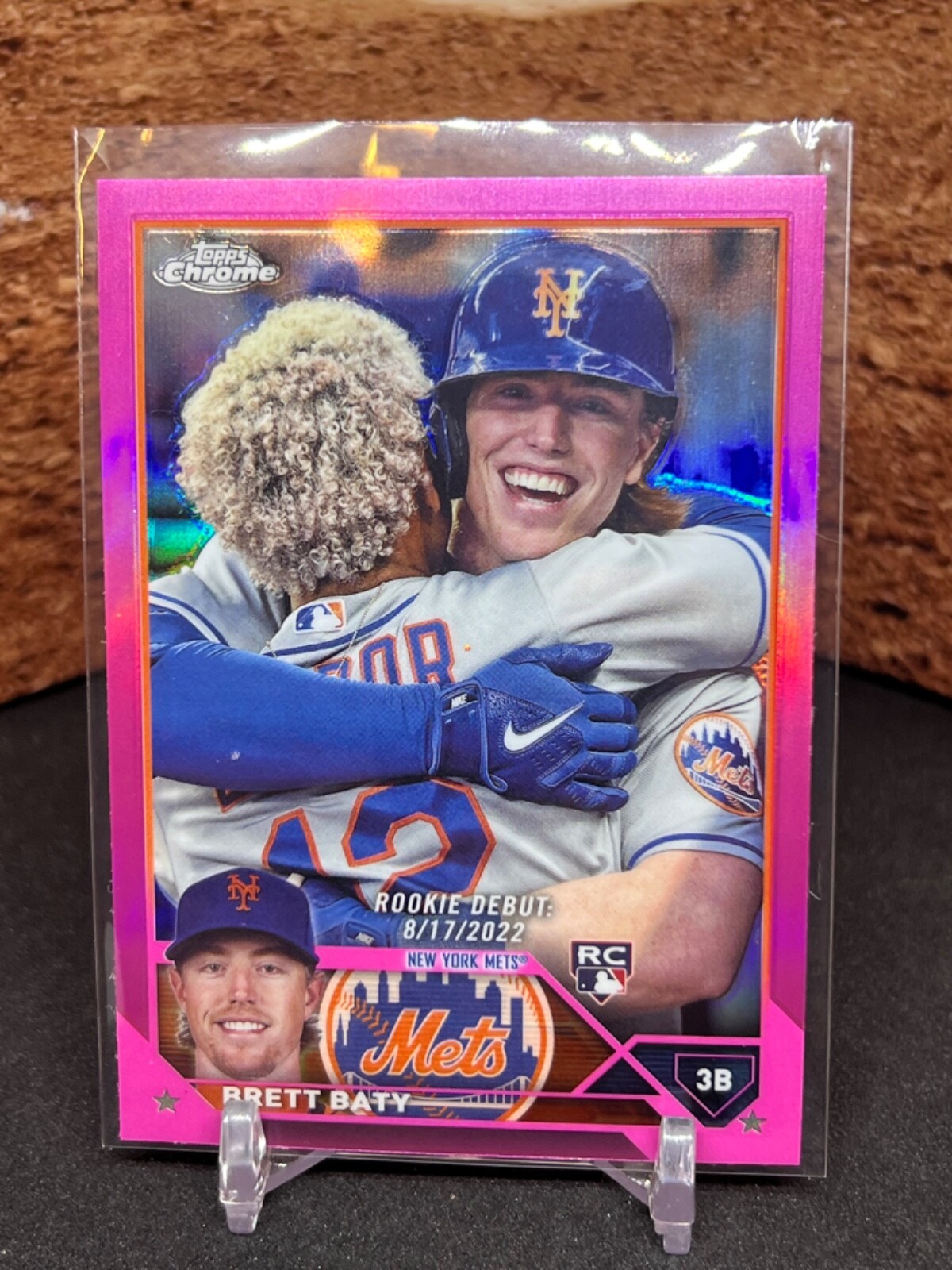 2023 Topps Chrome Update Brett Baty Pink RC #USC10 New York Mets