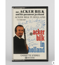 Signed Acker Bilk in Holland Cassette Tape 1983   Paramount Jazzband   Autograph