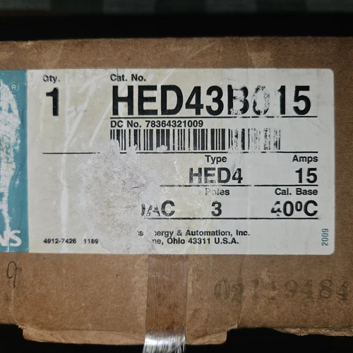 Siemens Molded Case Circuit Breaker 15A 480V | HED43B015 |