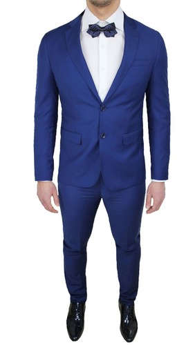 Abito completo uomo sartoriale blu calibrato taglie forti comode conformato  | eBay