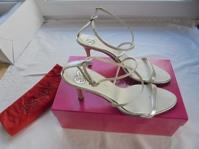 ESCADA Leder Sandaletten NP 390  TOP + OVP Tasche High Heels Schuhe Tasche Gr 40