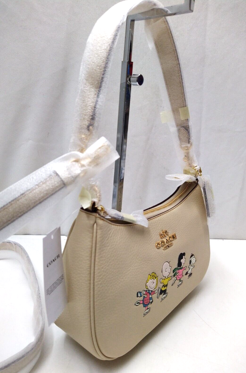 Coach Ltd Ed X Peanuts Teri Shoulder Bag With Snoopy And Friends