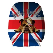 Bulldog Inglese Union Jack Design Poggiatesta Sedile Cover Confezione Due Regalo