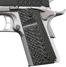 Cool Hand 1911 G10 Grips, Compact/Officer/Kimber Ultra Carry ii, Black Pistol Gr