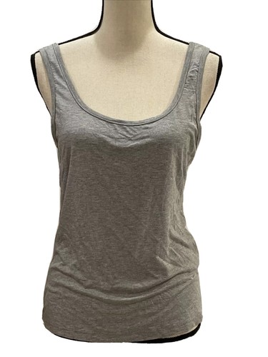 Boohoo Womens Plus Basic Wide Strap Vest Grey Solid Soft Size 12