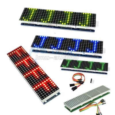 MAX7219 Microcontroller 4-In-1 Display LED Matrix Module Red/Yellow/Blue/Green