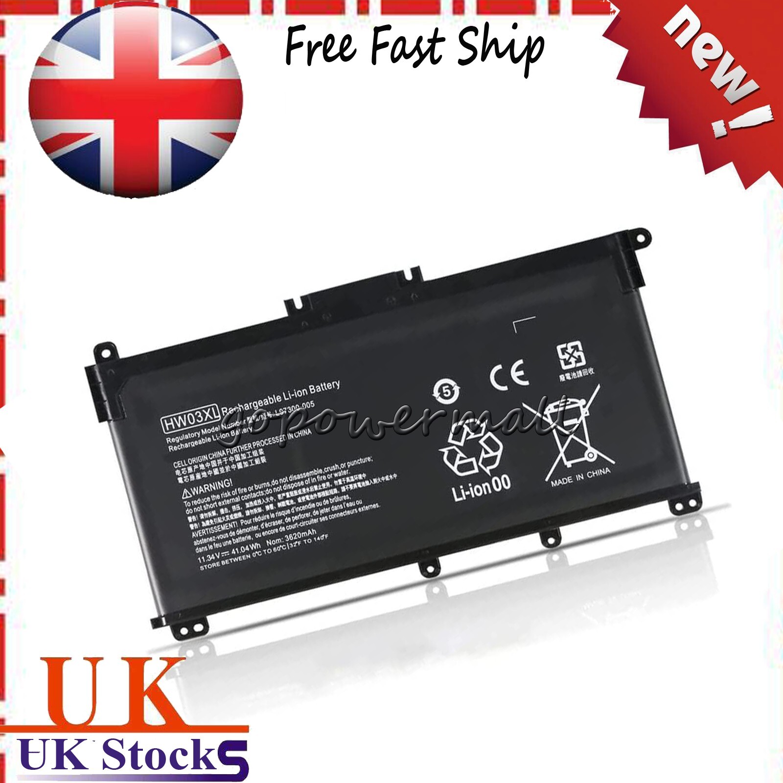 HW03XL Laptop Battery for HP 255 470 G8, HP 240 245 250 255 G9 Series, HW03041XL