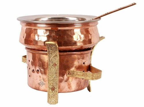 Kupfer Messing Essen Wärmer Angeethi Traditionell Sigdi , Restaurant Ware Heim - Bild 2 von 7