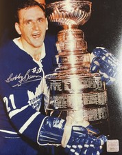 Toronto Maple Leafs Bobby Baun Signed 8x10 Frozen Pond Hologram 