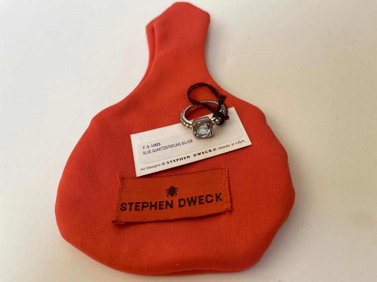 STEPHEN DWECK .925 Sterling Silver Blue Quartz Cushion Cut Ring
