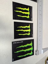 X3 Monster Energy Sticker Iconic NEW On Card 4" X 3" CLAW