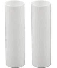 Lot of Two 3" White Plastic Candelabra Base Candle Covers / Sleeves ( 7/8" OD)