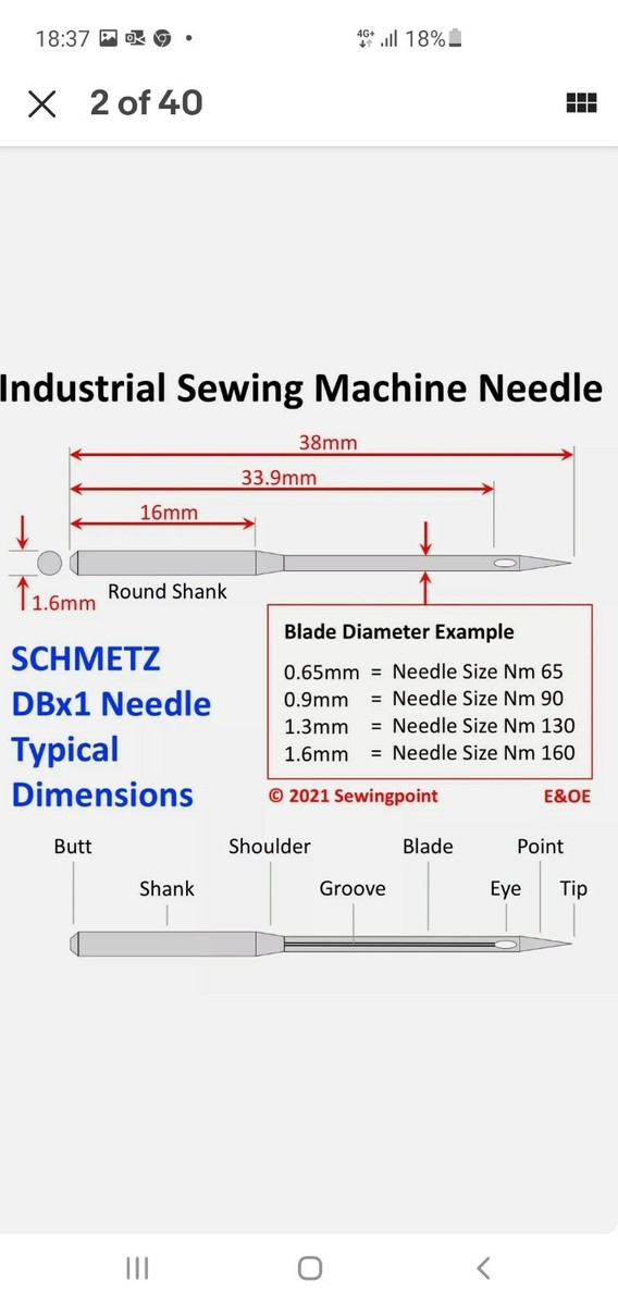 SCHMETZ INDUSTRIAL SEWING MACHINE NEEDLES fit brother juki & most