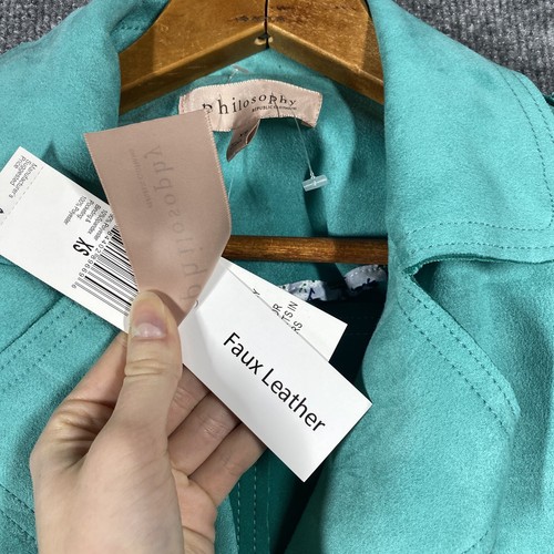 Philosophy Republic Clothing Jacket Faux Suede Size XS Turquoise Open Front NWT! - Picture 7 of 17