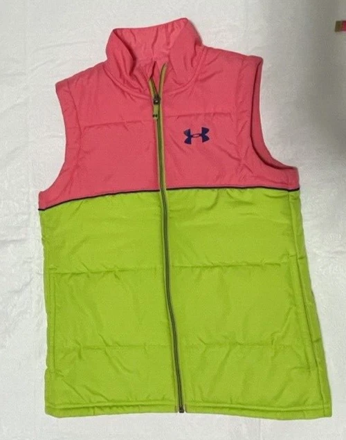 Niñas Under Armour Invierno Chaleco Nieve Esquí Equipo Frío YSM -Talla 8 Rosa Verde Fluro En muy buena condición Foto 2 de 4