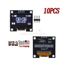 10PCS 1.3" White OLED LCD Display Module IIC I2C Interface 128x64 For Arduino US