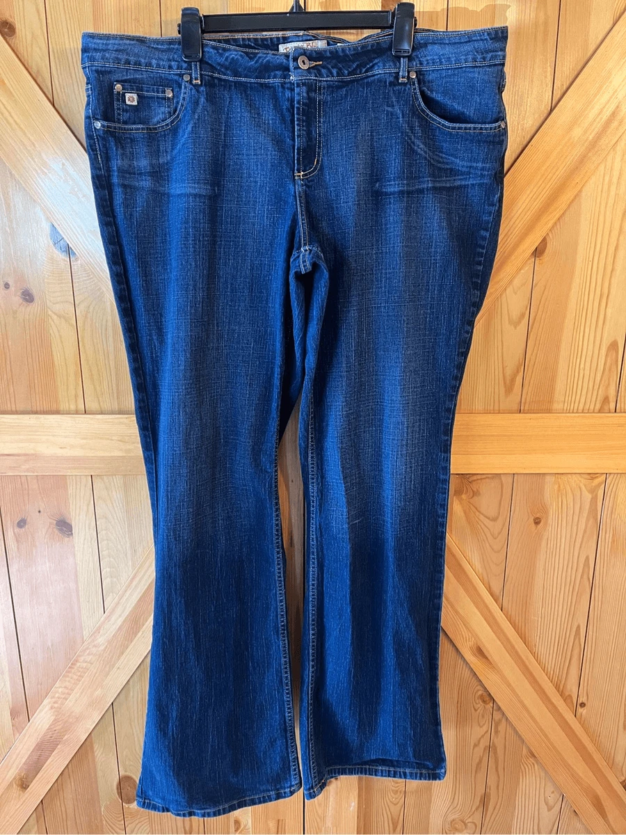 Paris Blues Jeans Womens Plus 25 Long High Rise Bootcut Dark Wash 