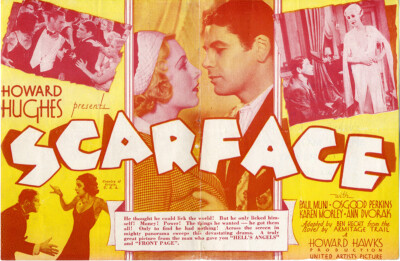 SCARFACE (1932) Vintage original promotional flyer for early gangster film
