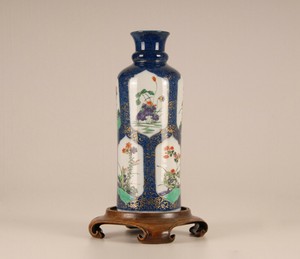 Antique Chinese Vase Ceramic Porcelain blue powder 19th c Kangxi famille verte