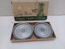Vtg Lady Mason  Classic Coaster  Ashtrays - Set Of 8 Made In USA Orig. Box h2 