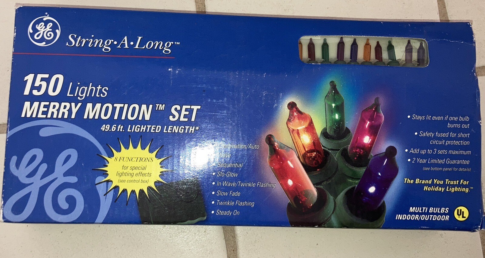 GE 150 Light Merry Motion Indoor/Outdoor Christmas Lights 50 Feet 8